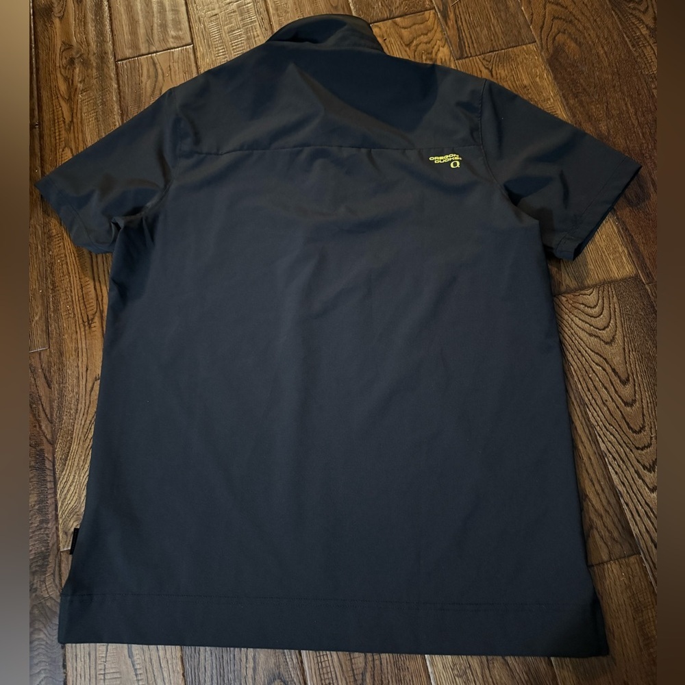 NIKE DRI - FIT OREGON DUCKS Men's Black Polo Shirt with Yellow Accents Size L - Picture 2 of 5